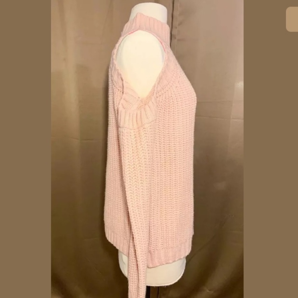 Wild Flower Pink Cut Out Shoulder Sweater
